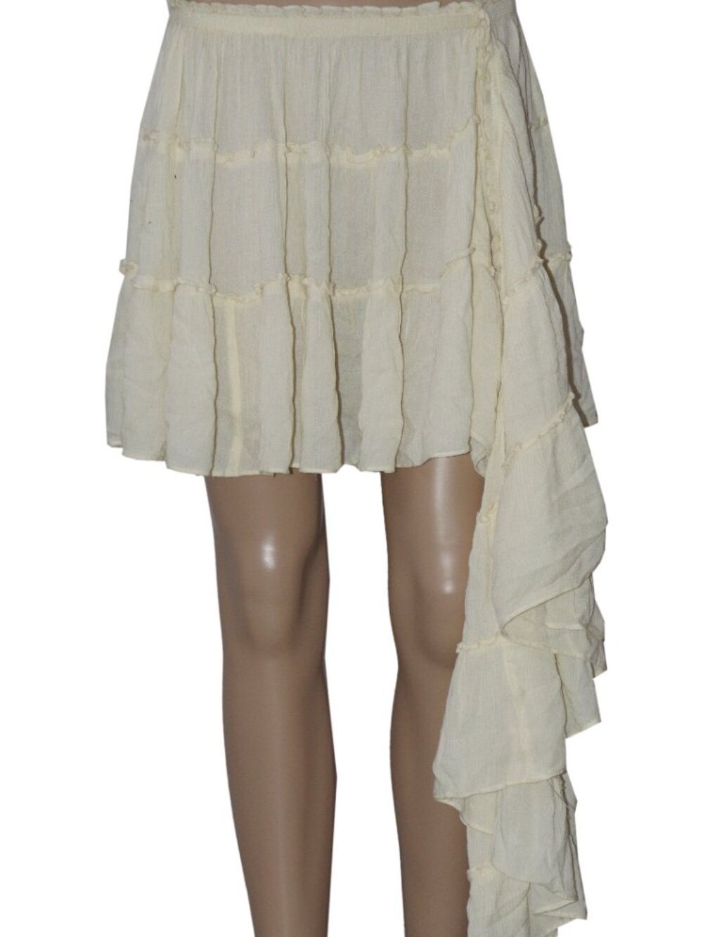 Free People Free-Est Jolie Mini Skirt Gauzey Tiered Ruffle Trim S - Picture 3 of 7
